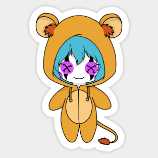 creepypasta candy cane lion costume doll Sticker